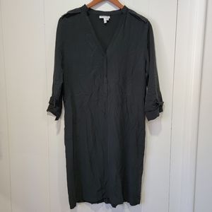 Lacoste Womens Black Silk 3/4 sleeve Shift Dress Size 40, US Medium